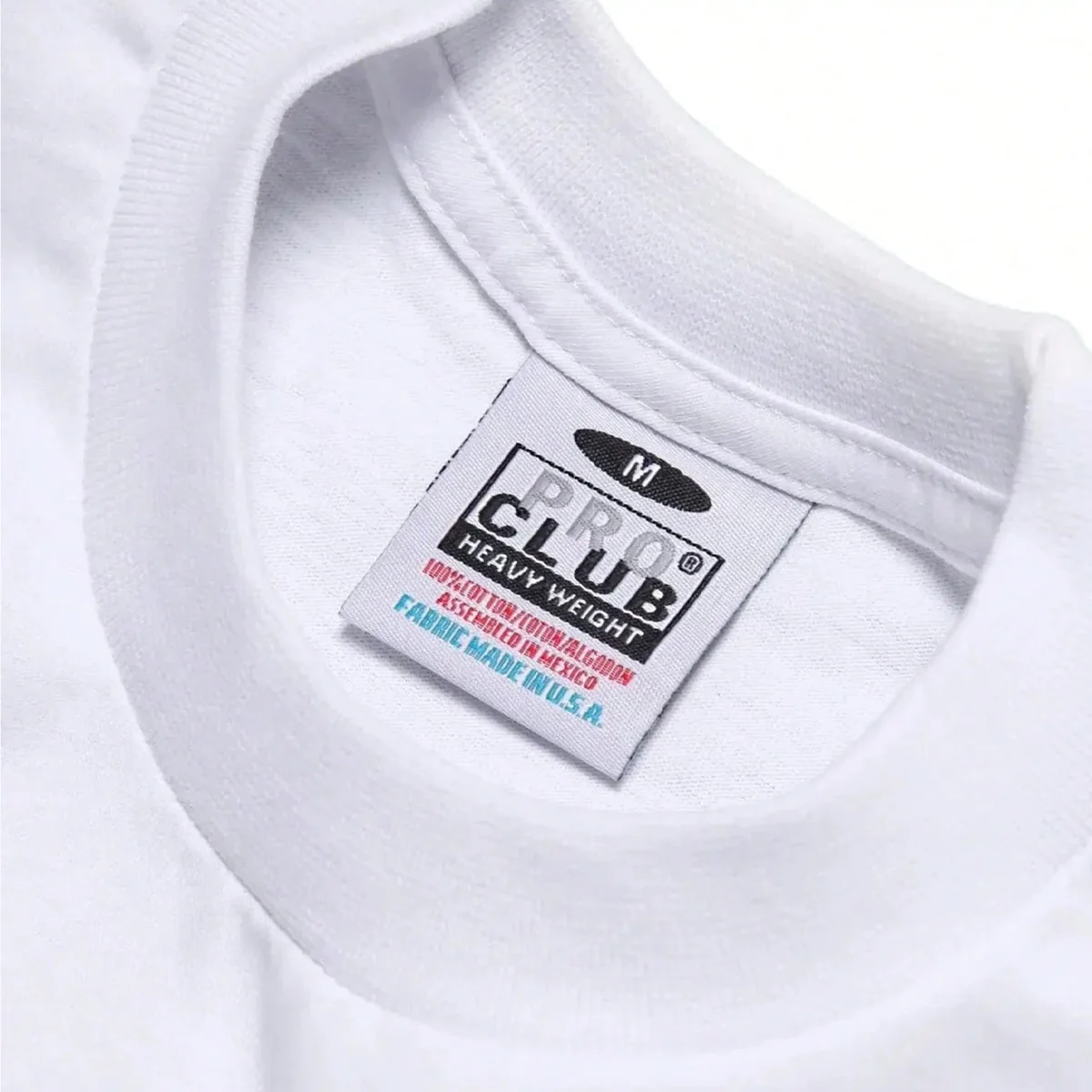 Pro Club Heavyweight Cotton T-Shirt -WHITE (Relaxed Fit) - Image 2
