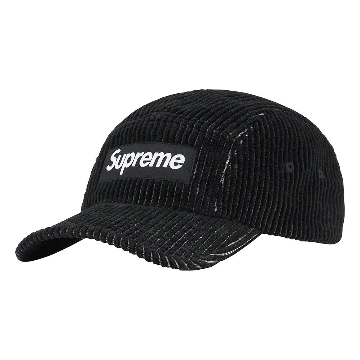 Supreme 2-Tone Corduroy Camp Cap- Black