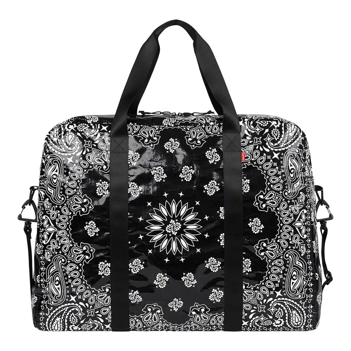 Supreme Bandana Tarp Large Duffle Bag- Black