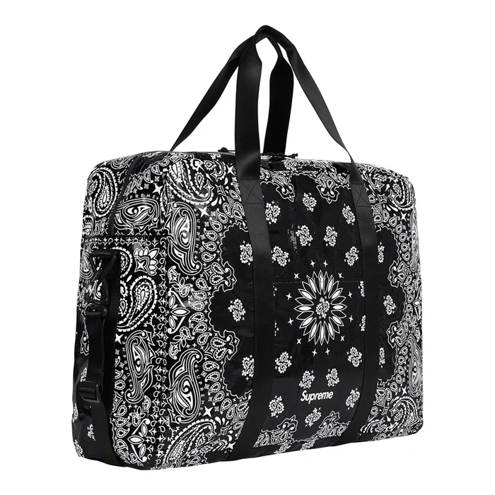 Supreme Bandana Tarp Large Duffle Bag- Black - Image 2