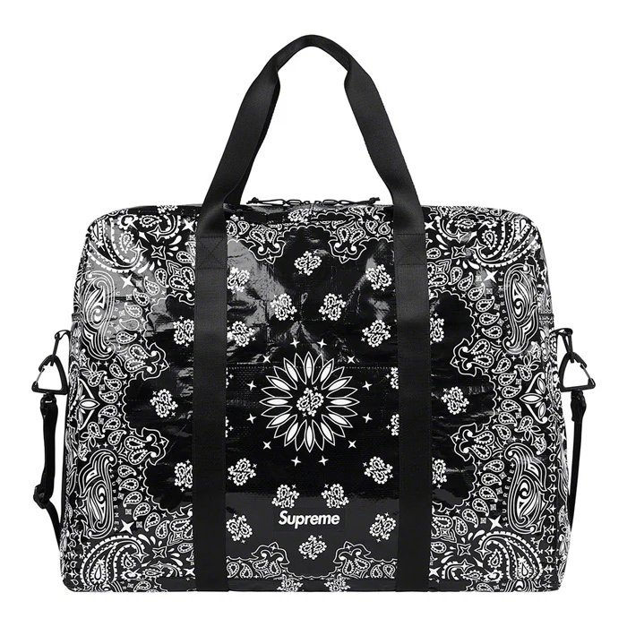 Supreme Bandana Tarp Large Duffle Bag- Black - Image 3