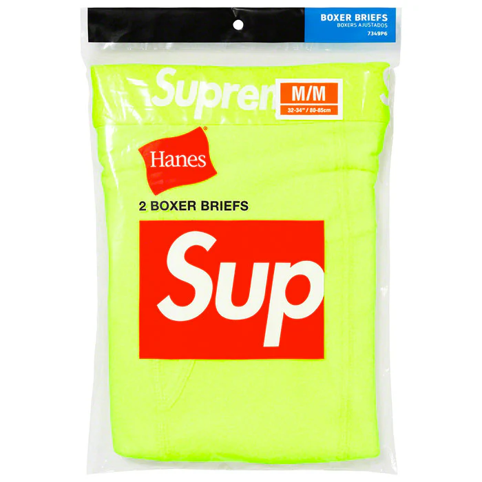 Supreme®/Hanes® Boxer Briefs (2 Pack)- Fluorescent Yellow - Image 2